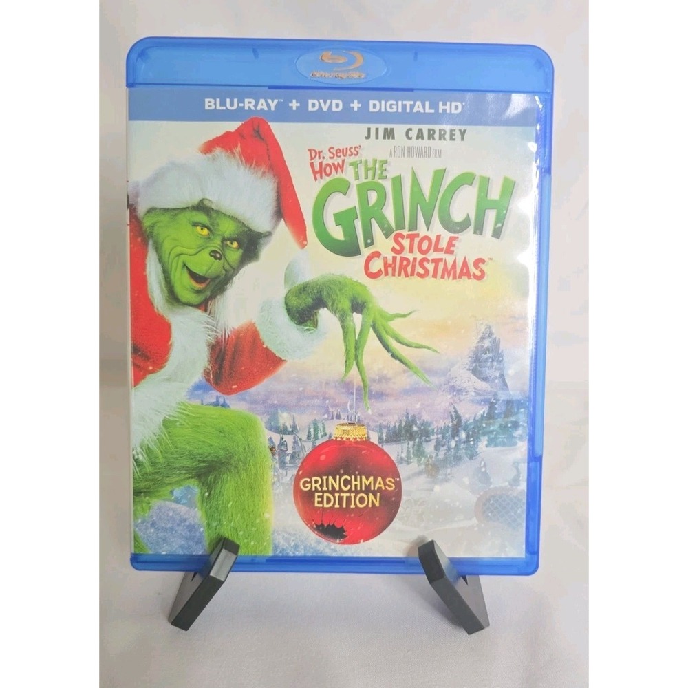 Dr. Seuss' How The Grinch Stole Christmas Blu-Ray +DVD Jim Carrey Grinchmas...